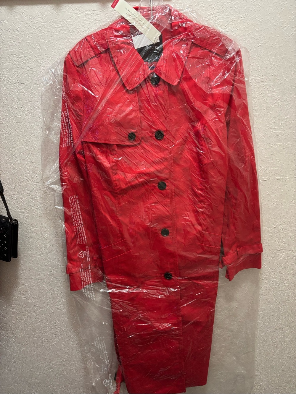 Talbots Vibrant Red Trench Coat with Button Front NEW!
